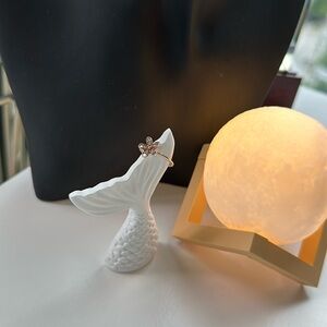 Pandora Authentic Gold PlatedFlower Ring With Sparkling Stone Rose Gold